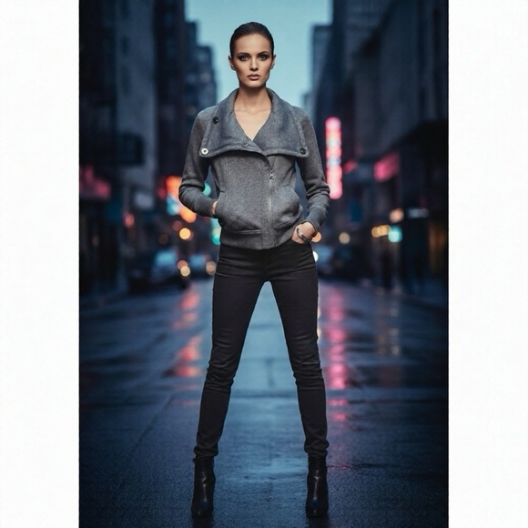 Zella Jackets & Blazers - *30off3* Zella Gray Zip up Sweatshirt with‎ snap on buttons.